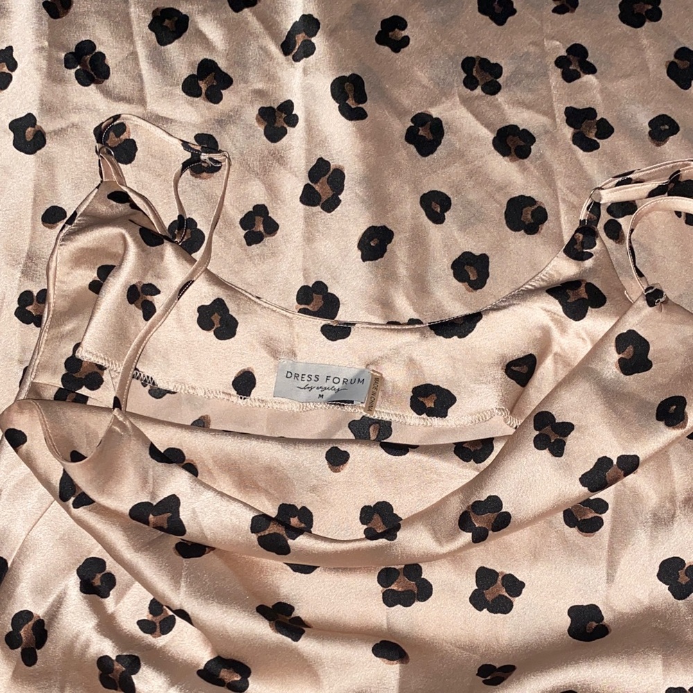 Dress Forum Satin Leopard Print Chemise - Black and Cream